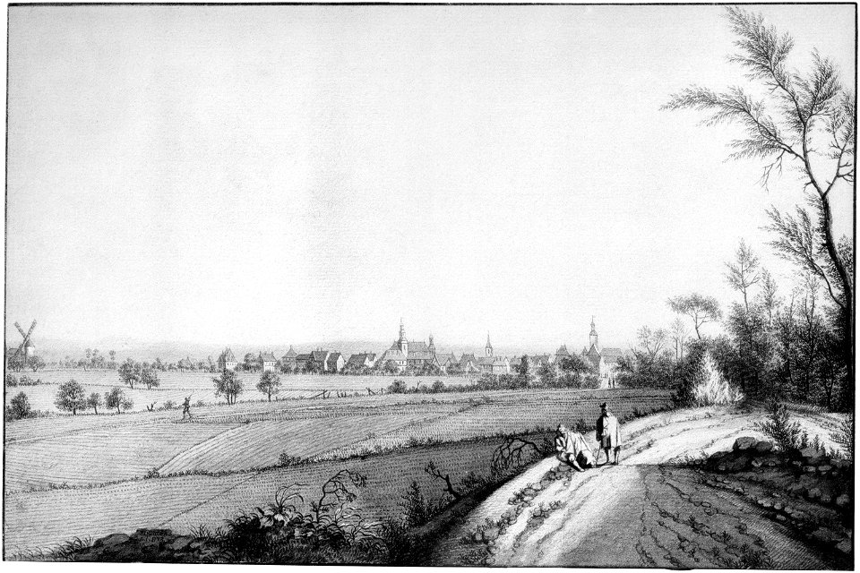 Frankfurt Am Main-Johann Kaspar Zehender-AVFAMZZDJG-007-Ansicht von Offenbach von Westen aus
