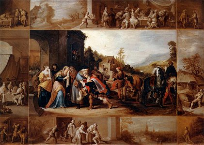 Frans Francken (II) - The Parable of the Prodigal Son - WGA8205. Free illustration for personal and commercial use.