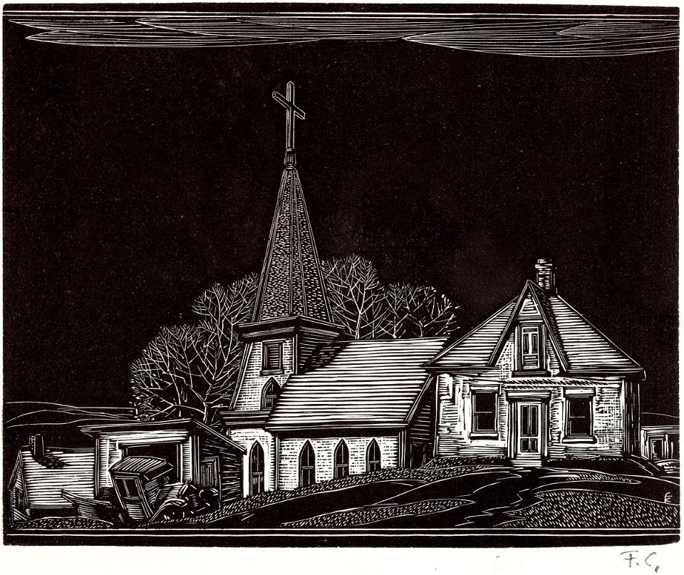 Franklin Carmichael - Church, Burks Falls (second version)