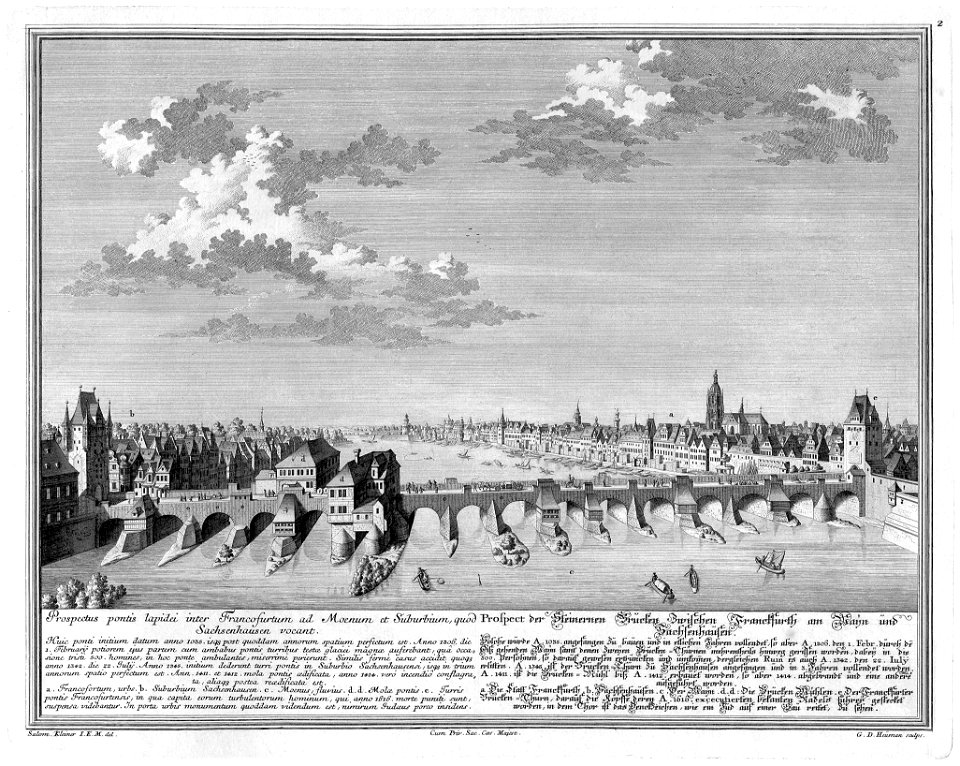 Frankfurt Am Main-Salomon Kleiner-DFFFM-002-Prospect der Steinernen Bruecken zwischen Francfurth am Mayn und Sachsenhausen