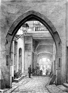 Frankfurt Am Main-Peter Becker-BAAF-029-Eingang zum Rebstock von der Neugasse aus-1876