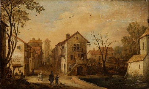 Frans de Momper - Street in an Italian Village