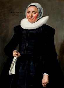 Frans Hals - Portrait of a woman with glove in right hand (V2). Free illustration for personal and commercial use.