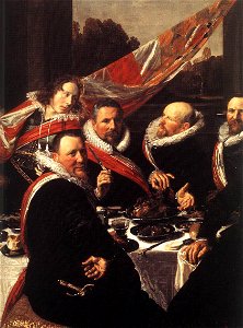 Frans Hals - Banquet of the Officers of the St George Civic Guard (detail) - WGA11053. Free illustration for personal and commercial use.