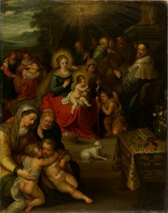 Frans Francken (II) - Allegorie op het Christuskind als het lam Gods. Free illustration for personal and commercial use.