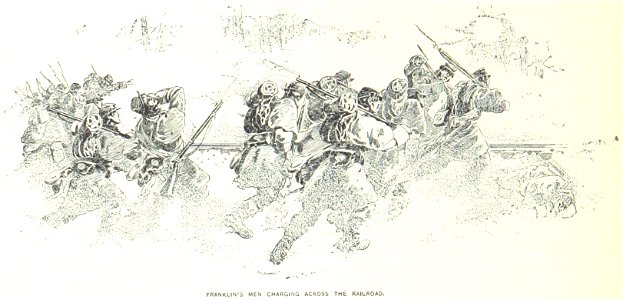 Franklin's men charging across the railroad