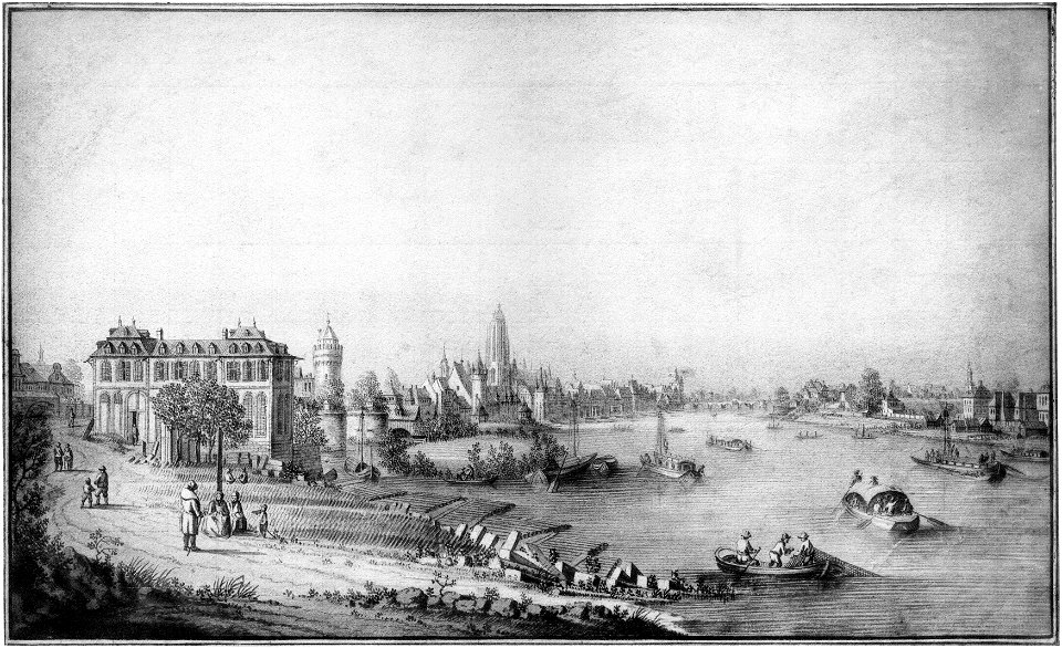 Frankfurt Am Main-Johann Kaspar Zehender-AVFAMZZDJG-001-Ansicht der Stadt vom Untermainufer gegen Osten