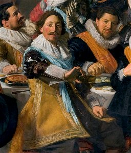 Frans Hals - Michiel de Wael holds out his empty glass. Free illustration for personal and commercial use.