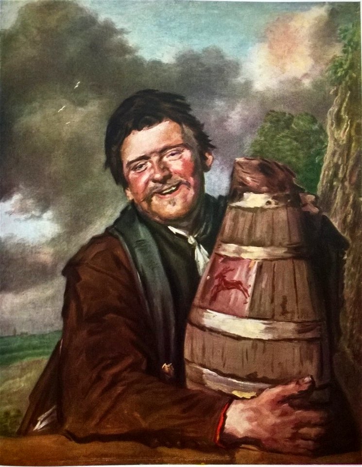 Frans Hals - portrait of a man holding a beer jug