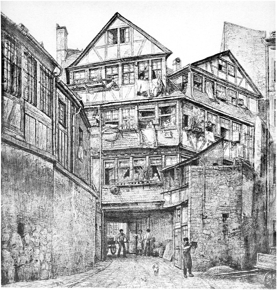 Frankfurt Am Main-Peter Becker-BAAF-009-Hinterhaeuser in der Judengasse-1872