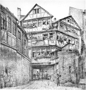 Frankfurt Am Main-Peter Becker-BAAF-009-Hinterhaeuser in der Judengasse-1872