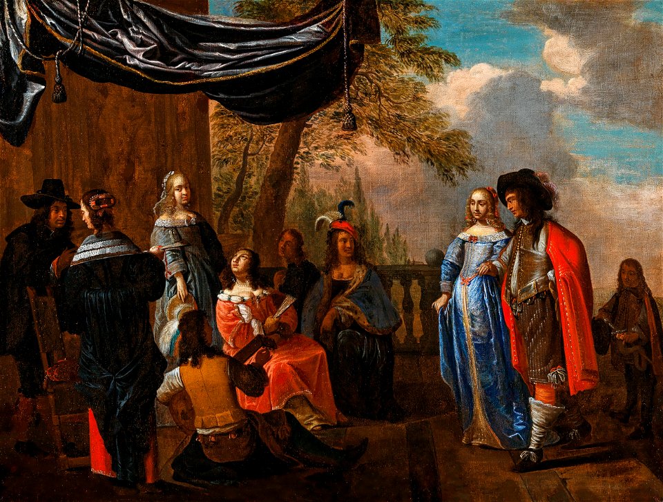 Frans Geffels Gesellschaft auf einer Terrasse