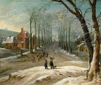 Frans de Momper Winterlandschaft mit Vogeljagd