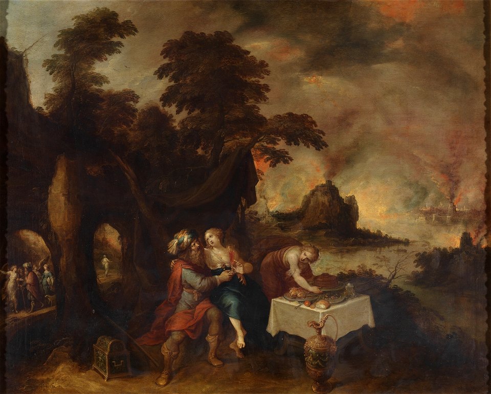 Frans Francken (II) - Lot en zijn dochters (Genesis 19-30-38) - P002741 - Museo del Prado