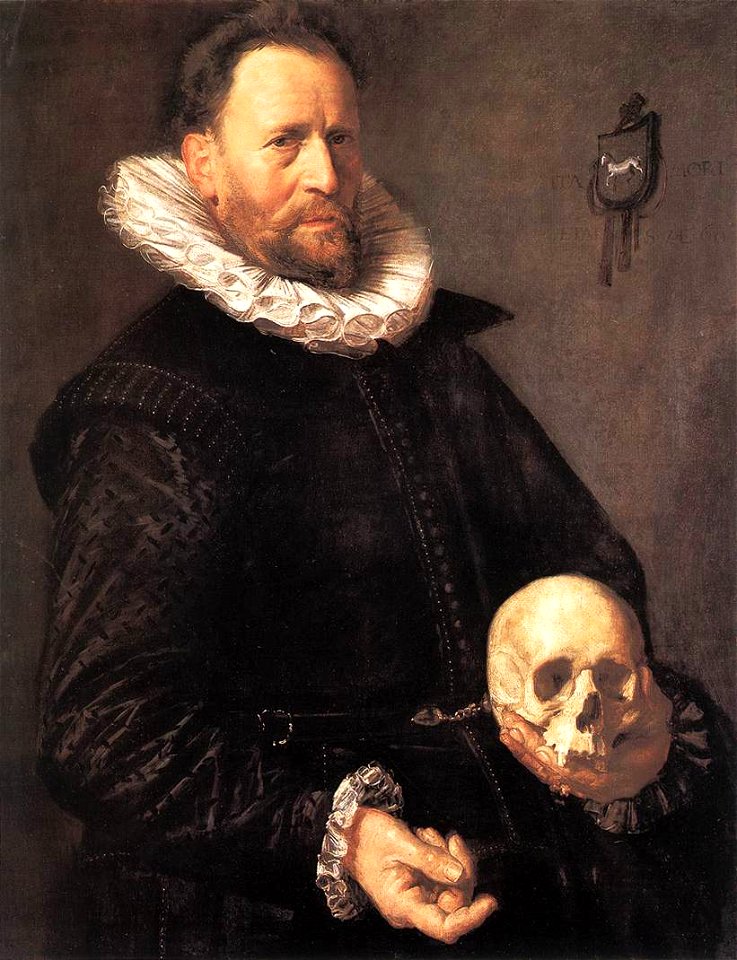 Frans Hals - Portrait of a Man Holding a Skull - WGA11048