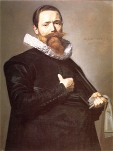 Frans Hals - Portrait of a man with glove in left hand. Free illustration for personal and commercial use.