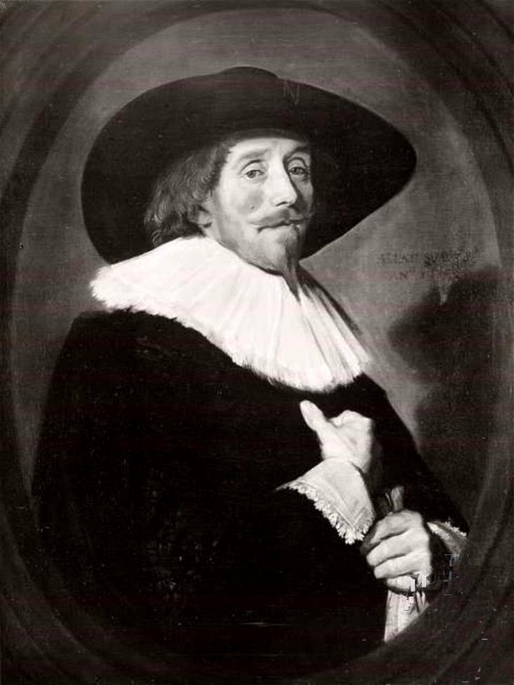 Frans Hals - portrait of a man with a wide brimmed hat facing right