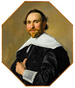 Frans Hals - Portrait of a man in an octagonal frame - Stuttgart. Free illustration for personal and commercial use.