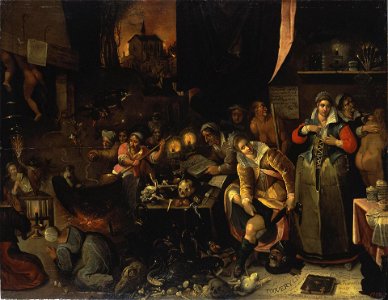 Frans Francken (II) - The Witches' Kitchen. Free illustration for personal and commercial use.