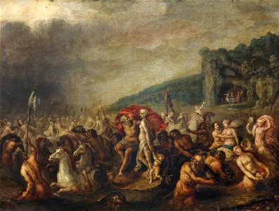 Frans Francken II (1581-1642) - The Triumph of Neptune and Amphitrite, with Figures Feasting in a Distant Cave - 988010 - National Trust