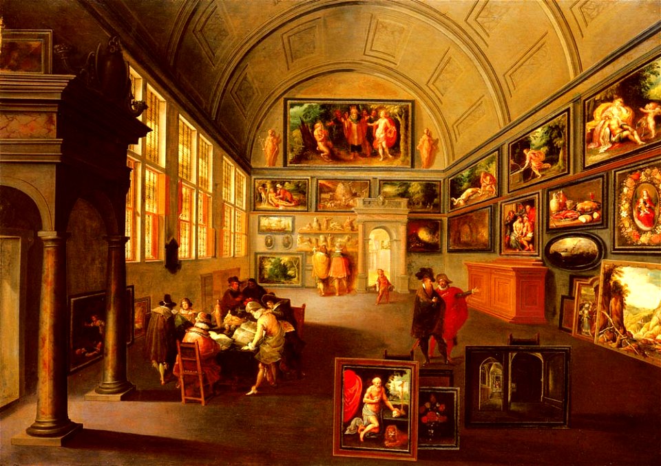 Frans II Francken The interior of a picture gallery