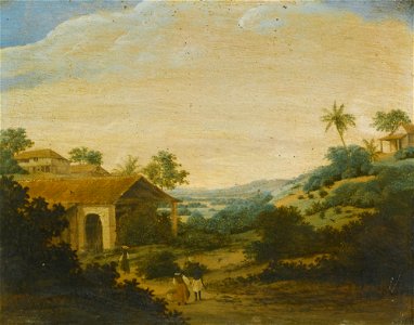 Frans Post - Paisagem no Brasil, c. 1663. Free illustration for personal and commercial use.