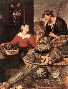 Frans Snyders - Fruit and Vegetable Stall (detail) - WGA21516. Free illustration for personal and commercial use.