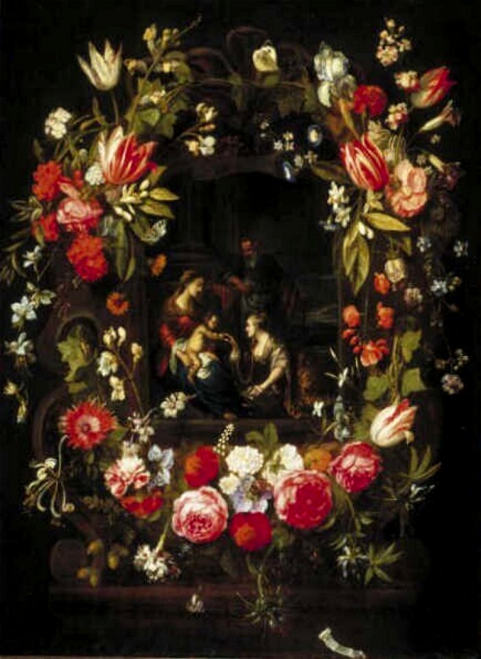 Frans Ykens - Bloemenkrans met het mystieke huwelijk van de heilige Catharina - 2017 (OK) - Museum Boijmans Van Beuningen