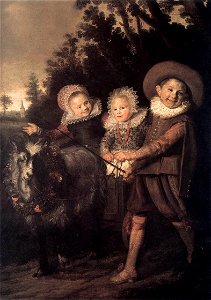 Frans Hals - Three Children with a Goat Cart - WGA11064