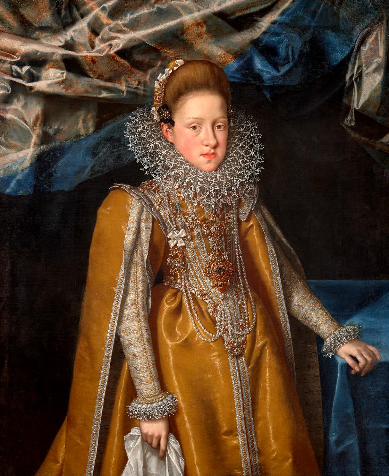 Frans Pourbus d. J., , Schloss Ambras Innsbruck - Erzherzogin Maria Magdalena (1587-1631), Großherzogin von Toskana in gelbem Gewand - GG 3385 - Kunsthistorisches Museum