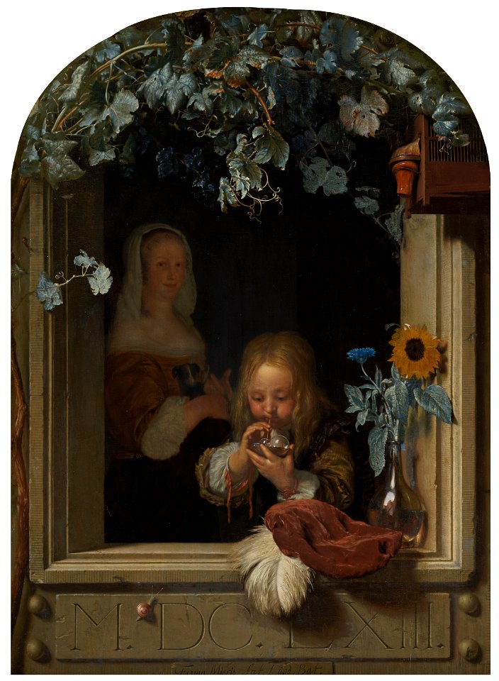 Frans van Mieris de Oude - A Boy Blowing Bubbles - 106 - Mauritshuis