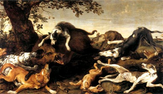 Frans Snyders - Wild Boar Hunt - WGA21529