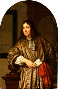 Frans van Mieris (I) - Portrait of a Merchant in a Banyan, Holding a Business Document NTIV ASCT 1535132