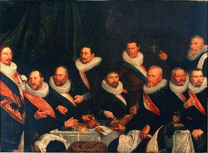 Frans Pietersz de Grebber - Maaltijd van officieren van de St. Jorisdoelen 1621-1624