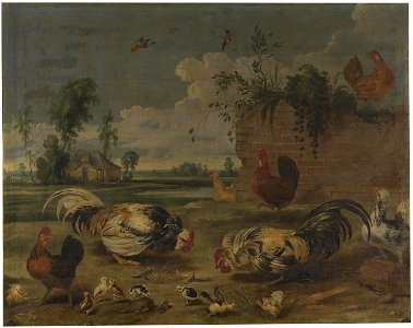 Frans Snyders - Cock fight. Free illustration for personal and commercial use.