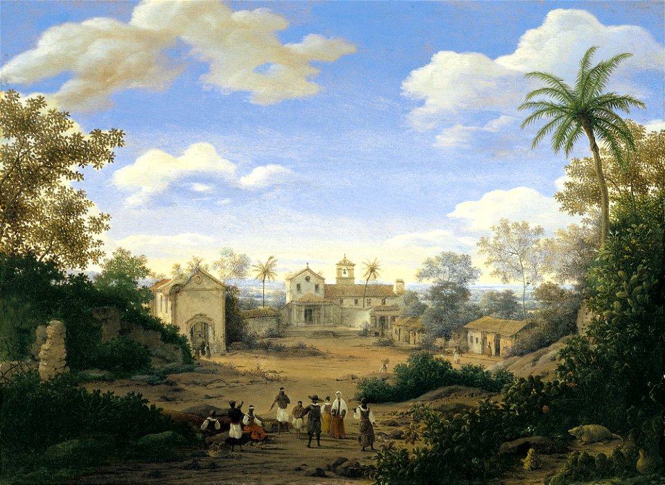 Frans Post - The church of St. Cosmas and St. Damian and the Franciscan Monastery at Igaraçu, Brazil, c. 1660-80