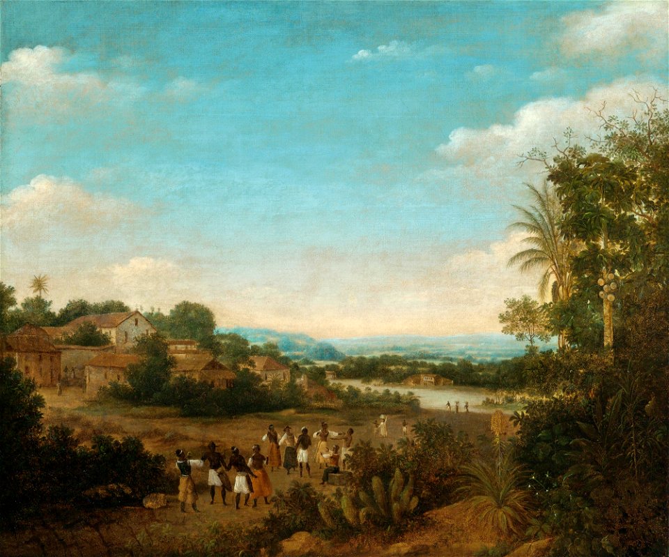 Frans Post - Vilarejo às margens de um rio, c. 1670