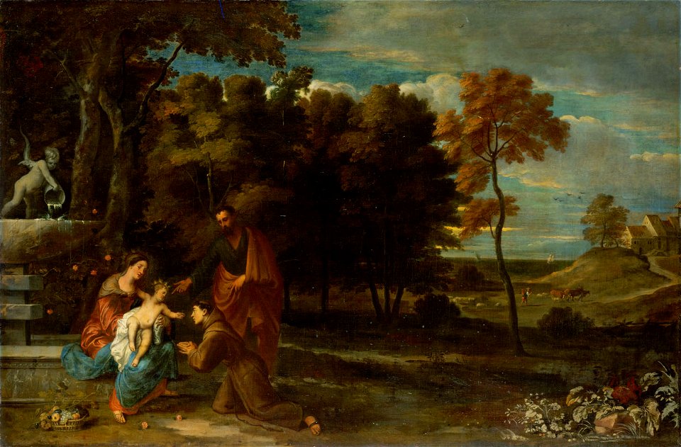 Frans Wouters - Landscape with the Holy Family and St. Anthony of Padua