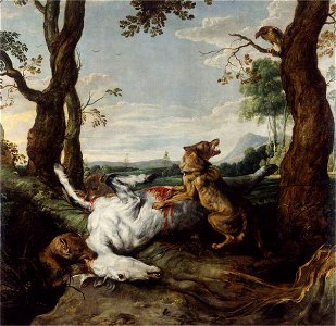 Frans Snyders (1579-1657) - Wolves Devouring a Horse - 1257147 - National Trust