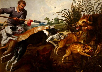 Frans Snyders (1579-1657) (studio of) - Boar Hunt - 564853 - National Trust