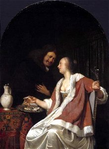 Frans van Mieris (I) - Interieur met een man en vrouw met oesters - 32 - Fitzwilliam Museum