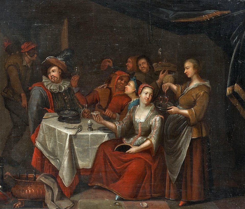Frans Xaver Verbeek (in der Art von) Tischgesellschaft