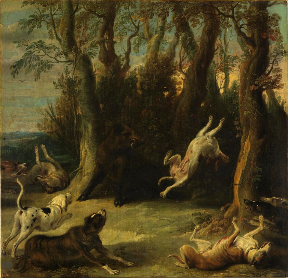 Frans Snyders - Wild boar harassed