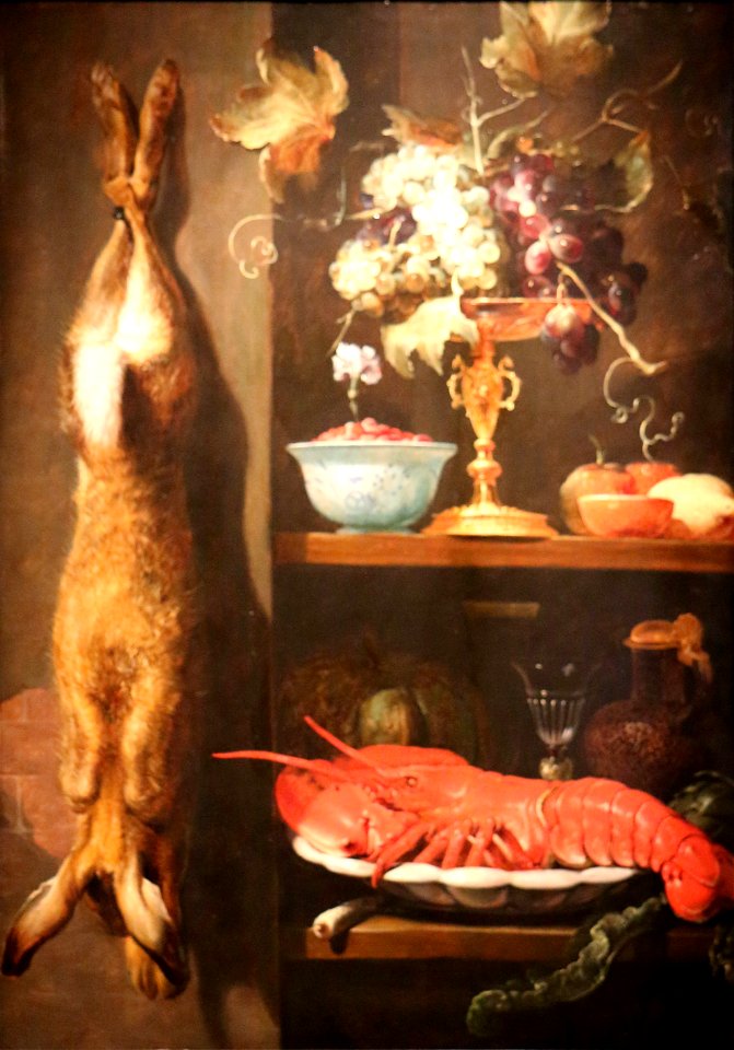 Frans Snyders-Nature morte-lièvre-raisins-homard