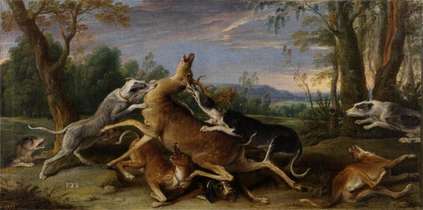 Frans Snyders - Deer hunt (Prado)