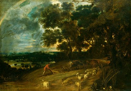 Frans Wouters (Lierre 1612-Antwerp 1659) - Landscape with a Rainbow - RCIN 404735 - Royal Collection