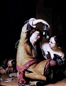 Frans van Mieris (I) - The Empty Glass Uffizi