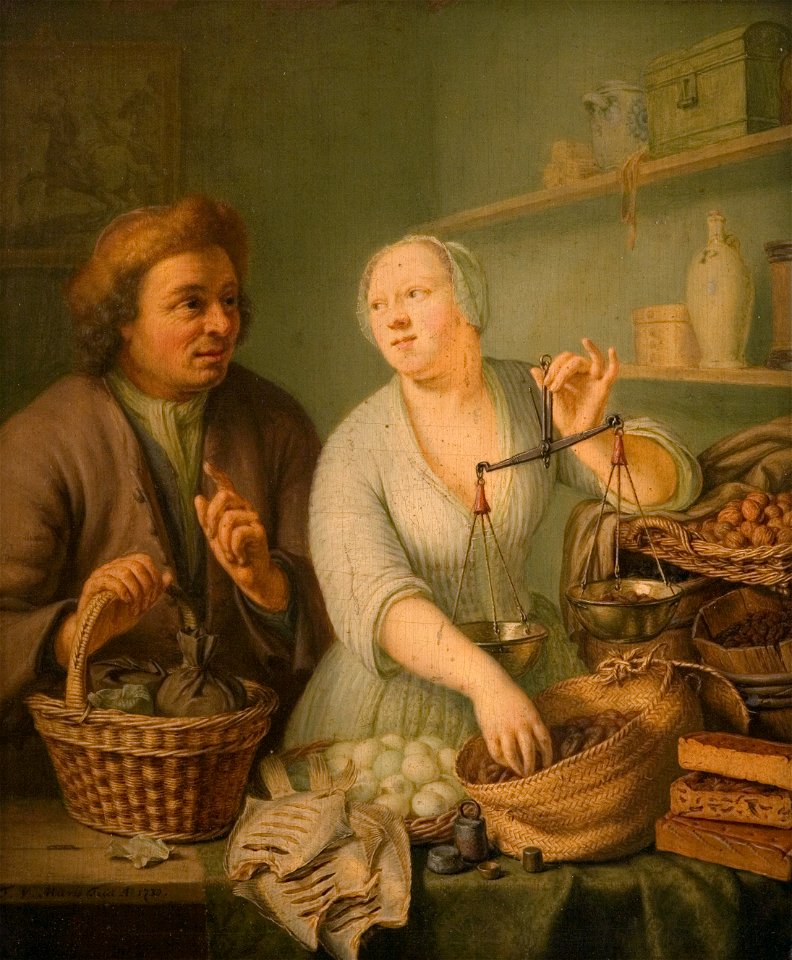Frans van Mieris młodszy - At the Marketwife's - MNK XII-A-40 - National Museum Kraków