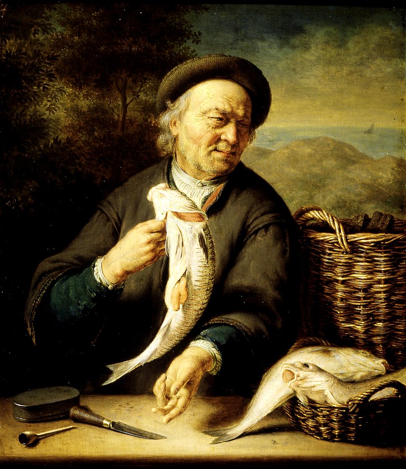 Frans van Mieris (II) - De visverkoper - 1525 (OK) - Museum Boijmans Van Beuningen