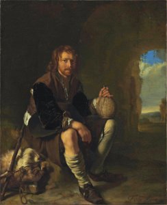Frans van Mieris - resting traveler. Free illustration for personal and commercial use.